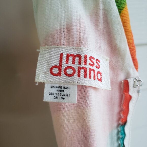 Vintage 70s Miss Donna Hawaiian style maxi dress cotton - Picture 4 of 9